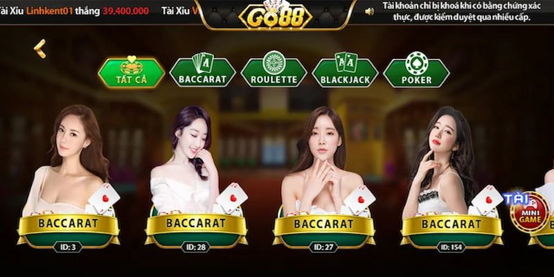 Go88 Các trò chơi hấp dẫn tại casino Go88 bạn nên khám phá
