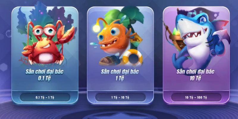 Vương Quốc Cá Mập: Game Bắn Cá Cực Đỉnh Của Nhà Cái 33win 3 Các cấp độ chơi tùy chọn hoạt khi bắn cá